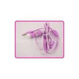 Pink, Purple Unique Design Flat Cable Metal Earphones with Mic For Iphone4 - Iphone5