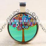 XP-TGN-LT-108 2017 New Design Diy Image Glass Cabochon Gemstone Mandala Time Necklace With Popular Accessories