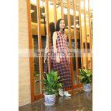 Sleeveless Checked Ankle Length Casual Dress thumbnail-5