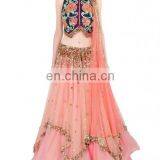 Peach Body Fit Lehenga thumbnail-1
