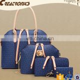 CR Europe market expert new products on china market ladies 4pcs bags high capacity bag set navy women handbag 2016