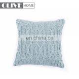 High Quality Home Decorative Light Blue Cushion Cover With Jacquard Cable Knit thumbnail-2