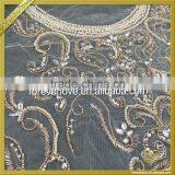 Handmade Flower Shape Beaded Crystal Rhinestone Applique for Dress FHA-054 thumbnail-2