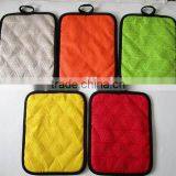 2014 latest multi-color twill cotton silicone potholder