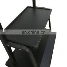 Big Size Thickness Strong Movable Adjustable Shelf Mobile LCD LED TV Cart Rolling Trolley Black White Gold tv Stand thumbnail-3