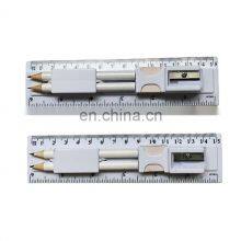 15 cm Set Ruler 3-in-1 Straight Ruler Pencil Rubber Pencil Ruler