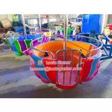 Zhongshan Tai Le Amusement Indoor and Outdoor Large Machinery Exemption Products FRP Carefree Jellyfish Amusement Equipment Children Adults Parent-child Rotation Flying Chair Rotation Lifting thumbnail-4
