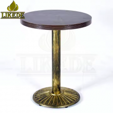 24-Inch Round Bronze Base Cast Iron Bistro Table With Wrought Iron Bar Top for Restaurant Use thumbnail-3