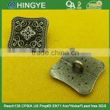 20mm Square Shape Fancy Metal Shank Button For Jacket --- MJ1420