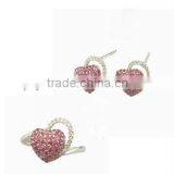 Hot Fashion Heart Shaped Jewelry Set/ring and Earring/fashion Set thumbnail-1