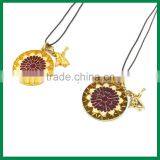 Church Windown Angel Pendant With Poly Paint Color Filled in Necklace thumbnail-1