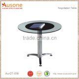 On Sale Small Mental Base Glass Desktop Oval Conference Table
