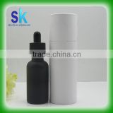 30ml frosted black glass dropper bottle with paper tube packaging