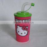 Eco-friendly 16oz Cartoon pp Kids Cup With Straw and Lid thumbnail-1
