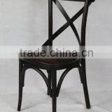 Sellable new model wooden cross back wedding chair with PU cushion