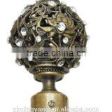 Metal Drapery Curtain Rod Finial - - Set of 2 (Bronze) thumbnail-1