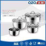 Food Grade Material Factory Price 7pcs Stainless Steel German Cookware Pot Quality Choice