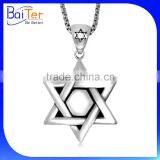 Rock Style Men Jewelry Titanium Stainless Steel Retro Vintage Star Of David Pendant thumbnail-3
