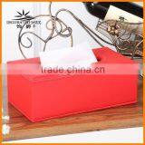 Festive Red Leather Tissue Box Tray Pumping Creative Fashion High-grade Leather Tissue Box Napkin Box Home thumbnail-2