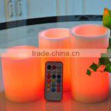 Flameless RGB LED Candle Light Pillar Paraffin Wax Shake Remote Control