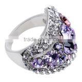 Twinkling 18k White Gold GP Purple Austrian Crystal Eyes Rings For Women thumbnail-2