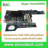 System board Replacement Laptop Motherboard for Lenovo Y460 Y450 y430 g450 Discrete graphics g430 e43 E47 e46AL