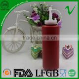 LDPE cylinder empty squeeze 300ml ketchup plastic bottle with dropper
