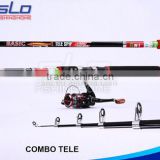 Telescope fishing rod and fishing reel combo with carrying fishing bag