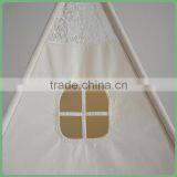 Wholesale Low MOQ Plain Calico Lace Indoor Kids Teepee thumbnail-4