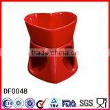 Custom Design Kitchen Craft Heart Shape Red Mini Ceramic Cheese Chocolate Fondue Set thumbnail-3