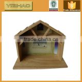 Made in China Christmas unfinished homemade cheap outdoor Antique wood nativity scene craft