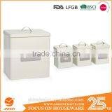 Airtight Retro Enamel Steel Bread Bin Biscuit Tin Tea/Coffee/Sugar Canisters Set of 5 thumbnail-2