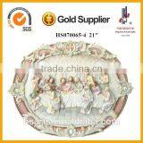 21 Inch Wholesale Ceramic Color 3d Art Last Supper Carving Wall Hanging Decoration thumbnail-1