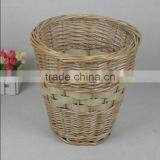 ROUND WILLOW WOVEN WICKER WASTE BASKET thumbnail-1