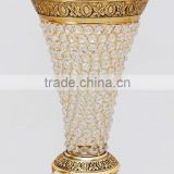 2017 fancy brass & crystal flower vases & pots