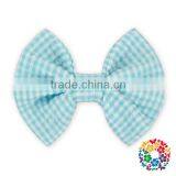 Seersucker Hair Bow Cute Baby Hairbands Hair Bow For Girls Sweet Handmade Boutique Solid Hair Accessories thumbnail-2
