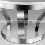 Stainless Steel Base Round Dining Table With Marble Top thumbnail-3