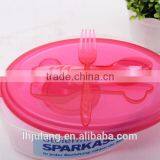 BPA-FREE Plastic Salad Lunch Box Set With Ice Pack Dressing/Food Grade Plastic Lunch Box Set With Fork thumbnail-4