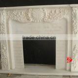 Indoor White Marble Fireplace Mantel thumbnail-1