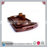 Wooden Vintage BREAKFAST DINNER FOOD WOODEN RECTANGLE SERVING TRAY WOOD HANDLE thumbnail-3