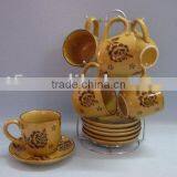Handpainted Flower Tea Cup and Saucer thumbnail-1