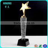 Custom High Quality Golden Star Crystal Trophy Award thumbnail-1