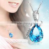 2016 cheap Women's Rhinestone Chain Crystal pendent Necklace Waterdrop Jewelry Xmas Christmas Gift for decoration