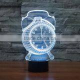 New Touch Clock 3D Night Light 7 Color Change LED Table Lamp Xmas Toy Gift thumbnail-2