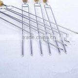 6pcs Stainless Steel/Inox BBQ Skewers With Wood Handle thumbnail-4
