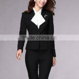 2016 Short Sleeve Women Formal Blouses Uniform Silk Satin Top thumbnail-4