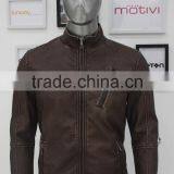 2014 Wholesale Cheap Brown PU Jacket Brazil Design For Men thumbnail-1