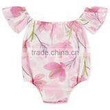 Summer Infant Girls off Shoulder Romper Floral Short Alls thumbnail-4