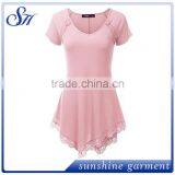 Womens Tunic Elegant Top With Lace Sexy Ladies Top thumbnail-1