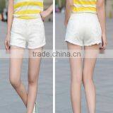 Hot Selling Summer White Elegant Burrs Denim Women Teenager Shorts thumbnail-5